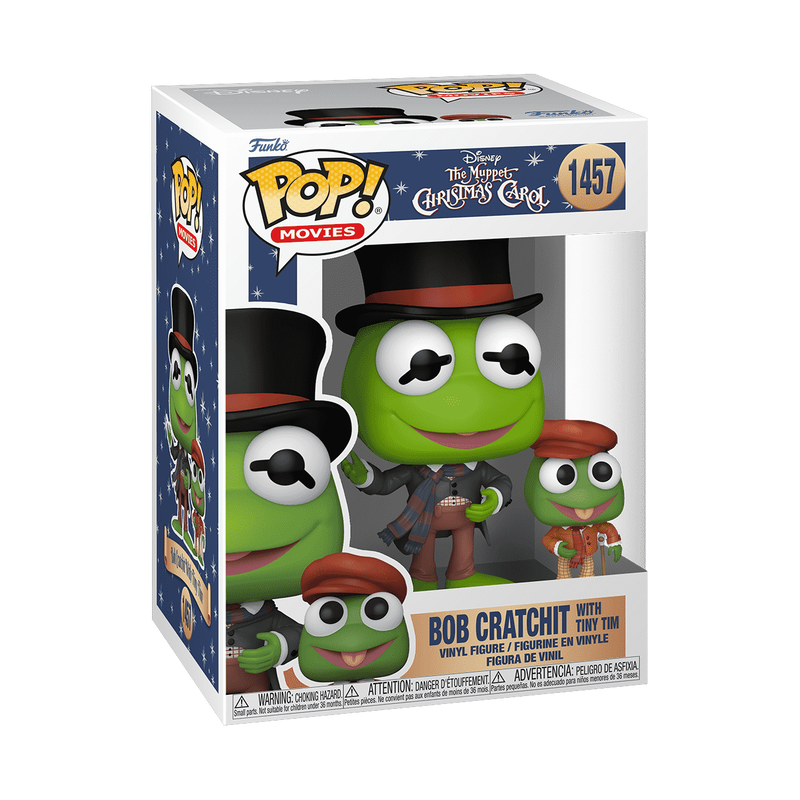 Bob Cratchit with Tiny Tim Funko Pop! #1457 stock photo in-box from Disney The Muppet Christmas Carol