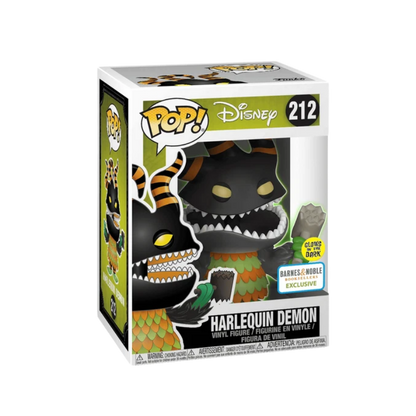 Harlequin Demon Funko Pop! #212 Glow Barnes & Noble Exclusive stock photo in-box from Disney The Nightmare Before Christmas