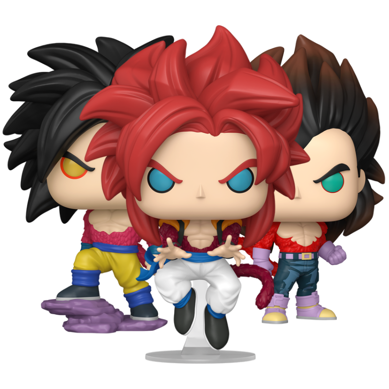 Dragon Ball GT Super Saiyan 4 Vegeta Goku Gogeta Common Funko Pop Figure Set