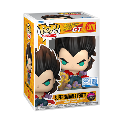 Super Saiyan 4 Vegeta Funko Pop! #2078 Flocked Glow Chase Chalice Collectibles Exclusive stock photo in-box from Dragon Ball GT