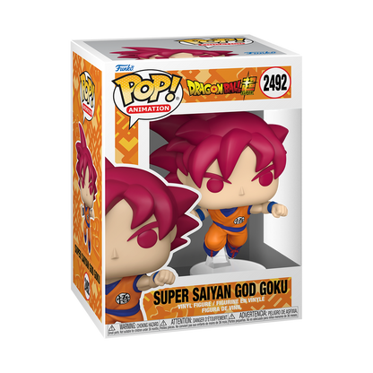 Super Saiyan God Goku Funko Pop! #2492 stock photo in-box from Dragon Ball Super