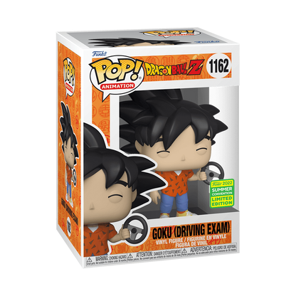 Goku Driving Exam Funko Pop! #1162 2022 Summer Convention Exclusive stock photo in-box from Dragon Ball Z