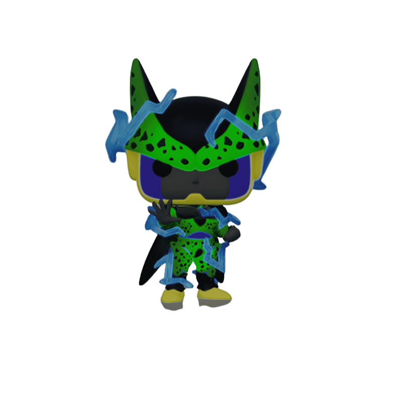 Perfect Cell Funko Pop! #759 2020 Spring Convention Exclusive out-of-box showing glow-in-the-dark effect from Dragon Ball Z