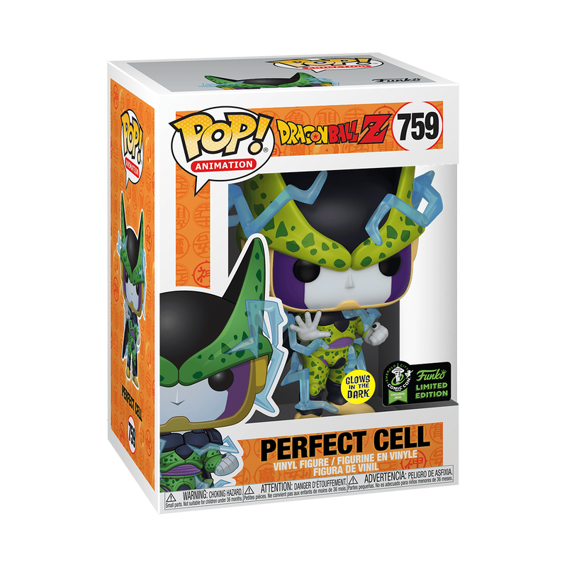 Perfect Cell Funko Pop! #759 2020 Spring Convention Exclusive Glow stock photo in-box from Dragon Ball Z