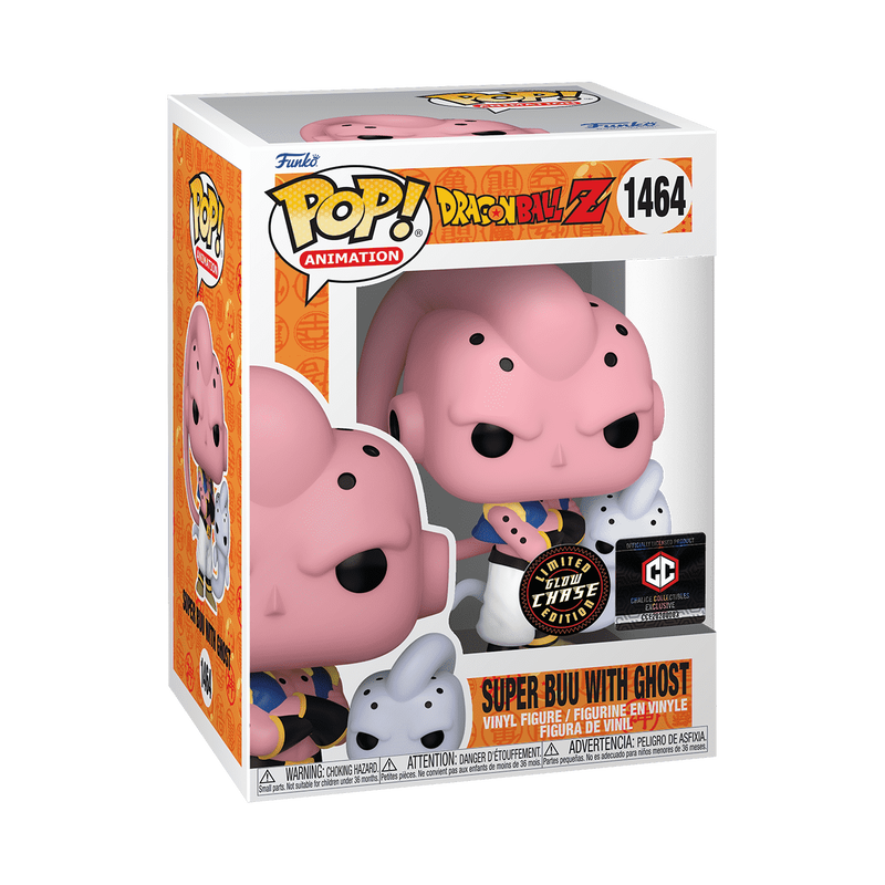 Super Buu with Ghost Funko Pop! #1464 Glow Chase Chalice Collectibles Exclusive stock photo in-box from Dragon Ball Z