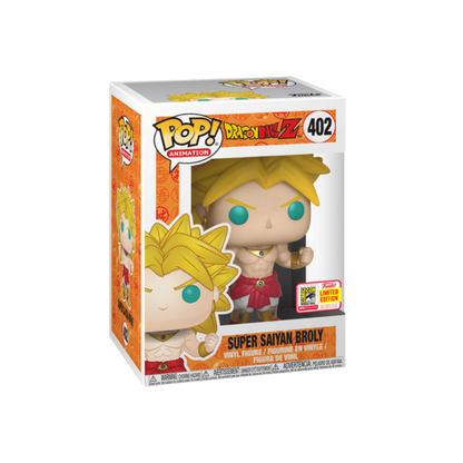 Super Saiyan Broly Funko Pop! #402 San Diego Comic Con 2018 Official Exclusive stock photo in-box from Dragon Ball Z
