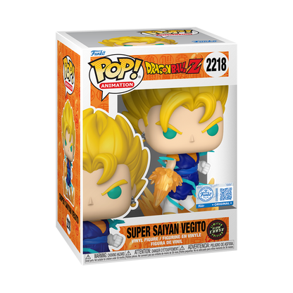 Super Saiyan Vegito Funko Pop! #2218 Exclusive Glow Chase stock photo in-box from Dragon Ball Z