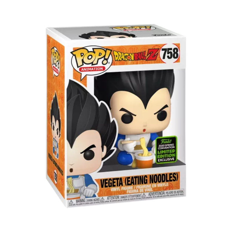 Vegeta Eating Noodles Funko Pop! #758 2020 Spring Convention Exclusive stock photo in-box from Dragon Ball Z