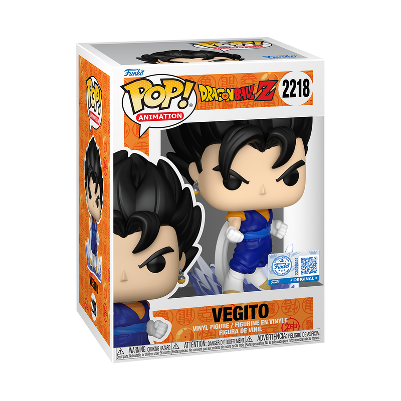Vegito Funko Pop! #2218 Powering Up Chalice Collectibles Exclusive Pre-Release Sticker stock photo in-box Dragon Ball Z