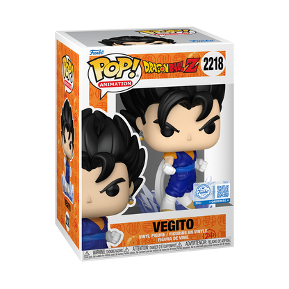 Vegito Funko Pop! #2218 Powering Up Chalice Collectibles Exclusive Pre-Release Sticker stock photo in-box Dragon Ball Z