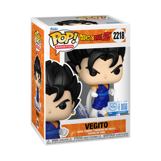 Vegito Funko Pop! #2218 Powering Up Chalice Collectibles Exclusive Pre-Release Sticker stock photo in-box Dragon Ball Z