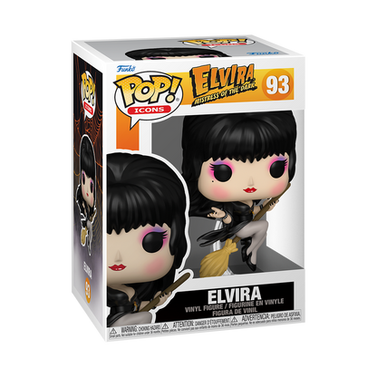 Elvira on Broom Funko Pop! #93 stock photo in-box Elvira