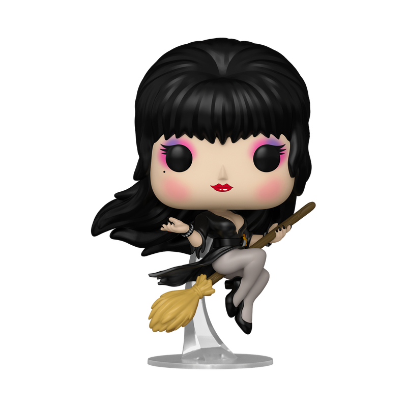 Elvira on Broom Funko Pop! #93 stock photo out-of-box Elvira