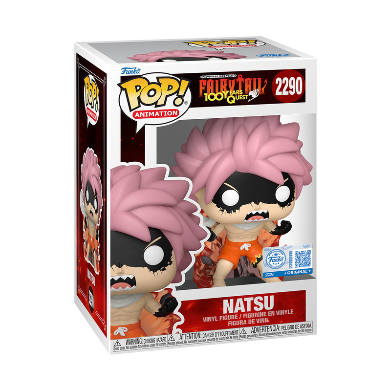 Natsu Fired Up Funko Pop! #2290 Exclusive stock photo in-box from Fairy Tail 100 Years Quest
