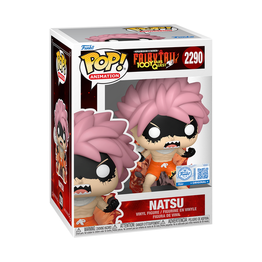 Natsu Fired Up Funko Pop! #2290 Exclusive stock photo in-box from Fairy Tail 100 Years Quest