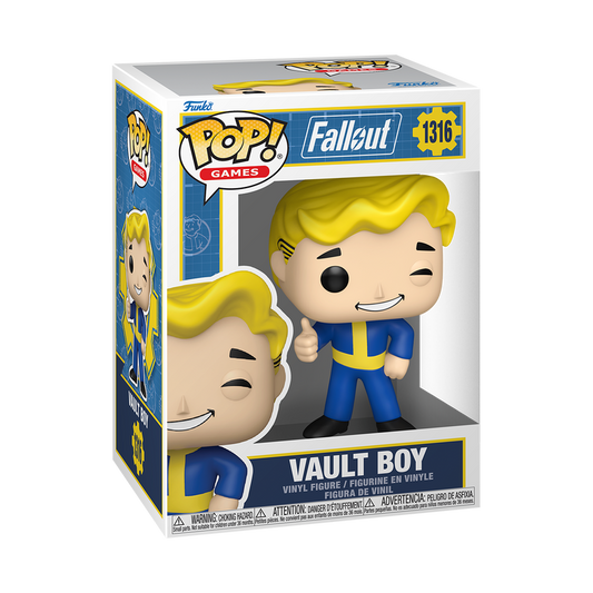 Vault Boy Funko Pop! #1316 stock photo in-box from the Fallout game series