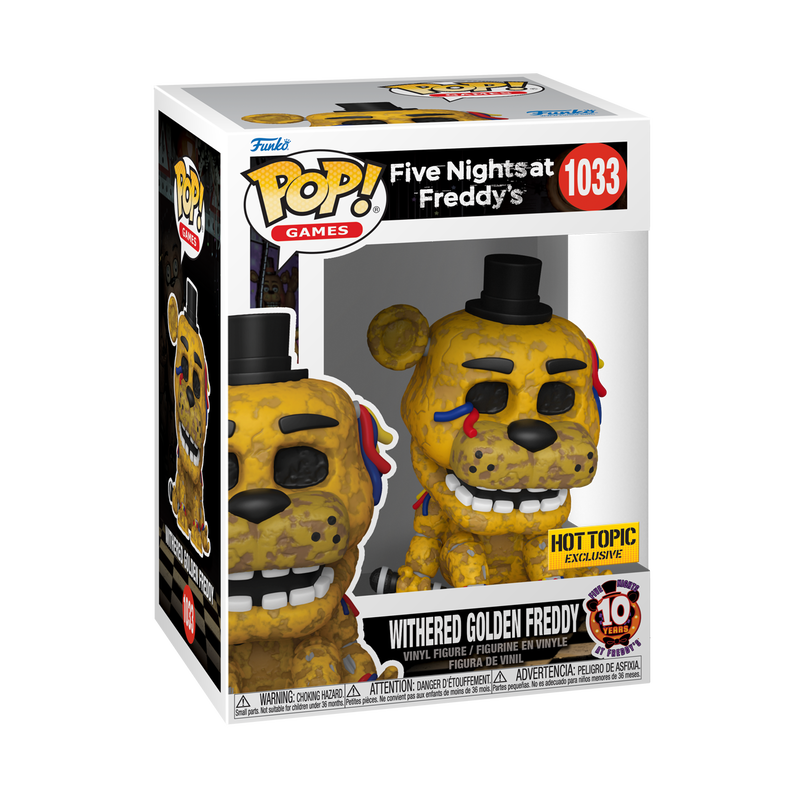 Withered Golden Freddy Funko Pop! #1033 Exclusive stock photo in-box from Five Nights at Freddy's
