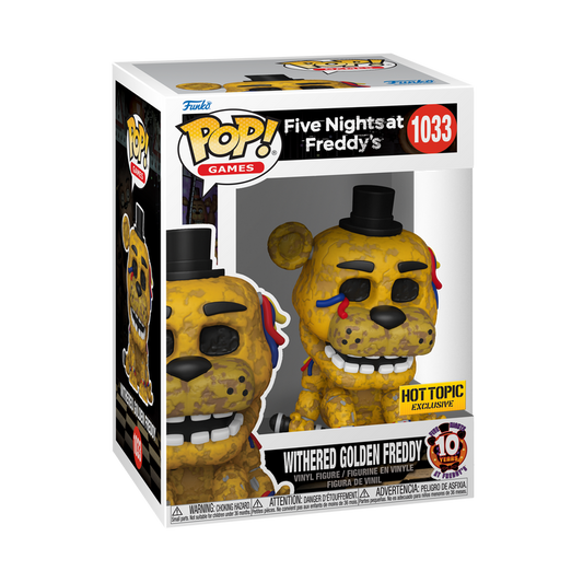 Withered Golden Freddy Funko Pop! #1033 Exclusive stock photo in-box from Five Nights at Freddy's