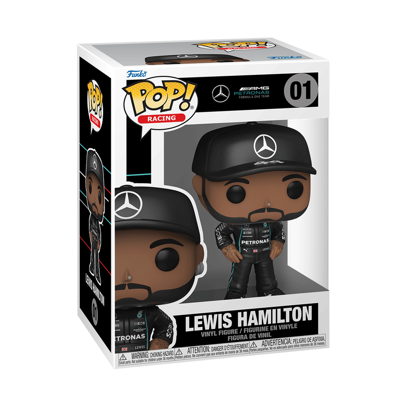 Lewis Hamilton Funko Pop! #01 stock photo in-box from Formula 1 Mercedes-AMG Petronas