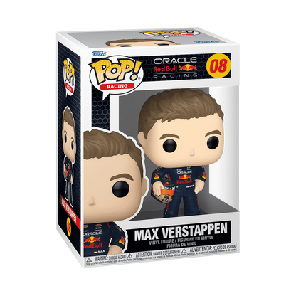 Max Verstappen with Helmet Funko Pop! #08 stock photo in-box from Formula 1 Oracle Red Bull Racing