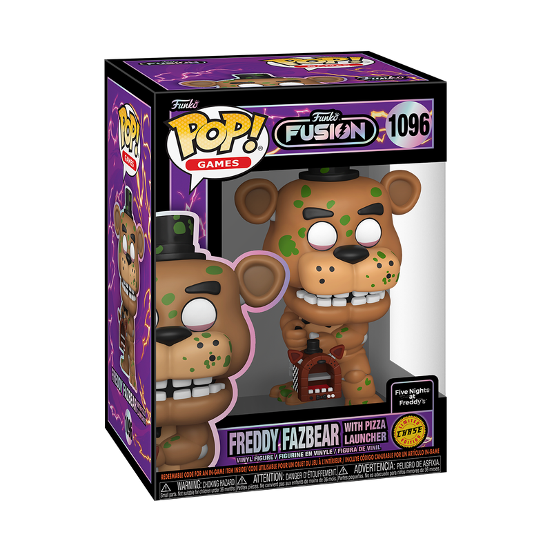 Funko Pop! Funko Fusion Freddy Fazbear with Pizza Launcher #1096 Chase Edition Funko Pop box packaging front view