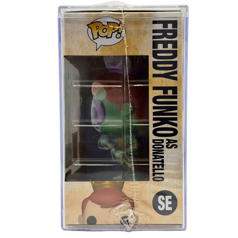 Freddy Funko as Donatello Metallic SE Funko Pop! Royalty Limited Edition 4600 Pcs Funko Fundays 2026 Quest for the Grail right side view in-box