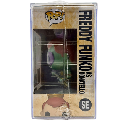 Freddy Funko as Donatello Metallic SE Funko Pop! Royalty Limited Edition 4600 Pcs Funko Fundays 2026 Quest for the Grail right side view in-box