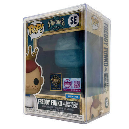 Freddy Funko as James T. Kirk (Translucent) SE Funko Pop! Legendary Limited Edition 1000 Pcs Funko Fundays 2026 Quest for the Grail front left angle in-box