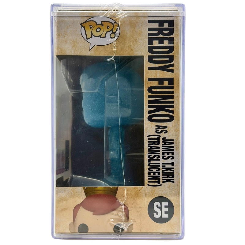 Freddy Funko as James T. Kirk (Translucent) SE Funko Pop! Legendary Limited Edition 1000 Pcs Funko Fundays 2026 Quest for the Grail right side view in-box