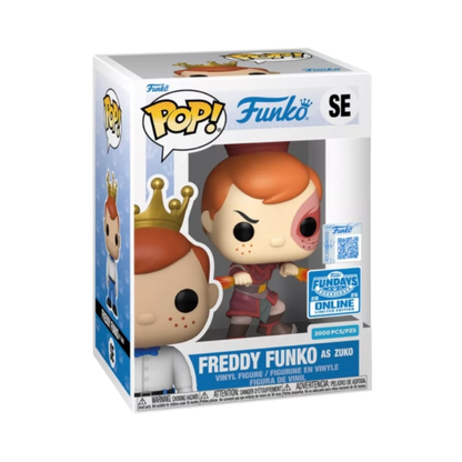 Funko Pop! Funko Freddy Funko as Zuko SE Funko Fundays 2025 online limited edition figure shown inside original retail packaging
