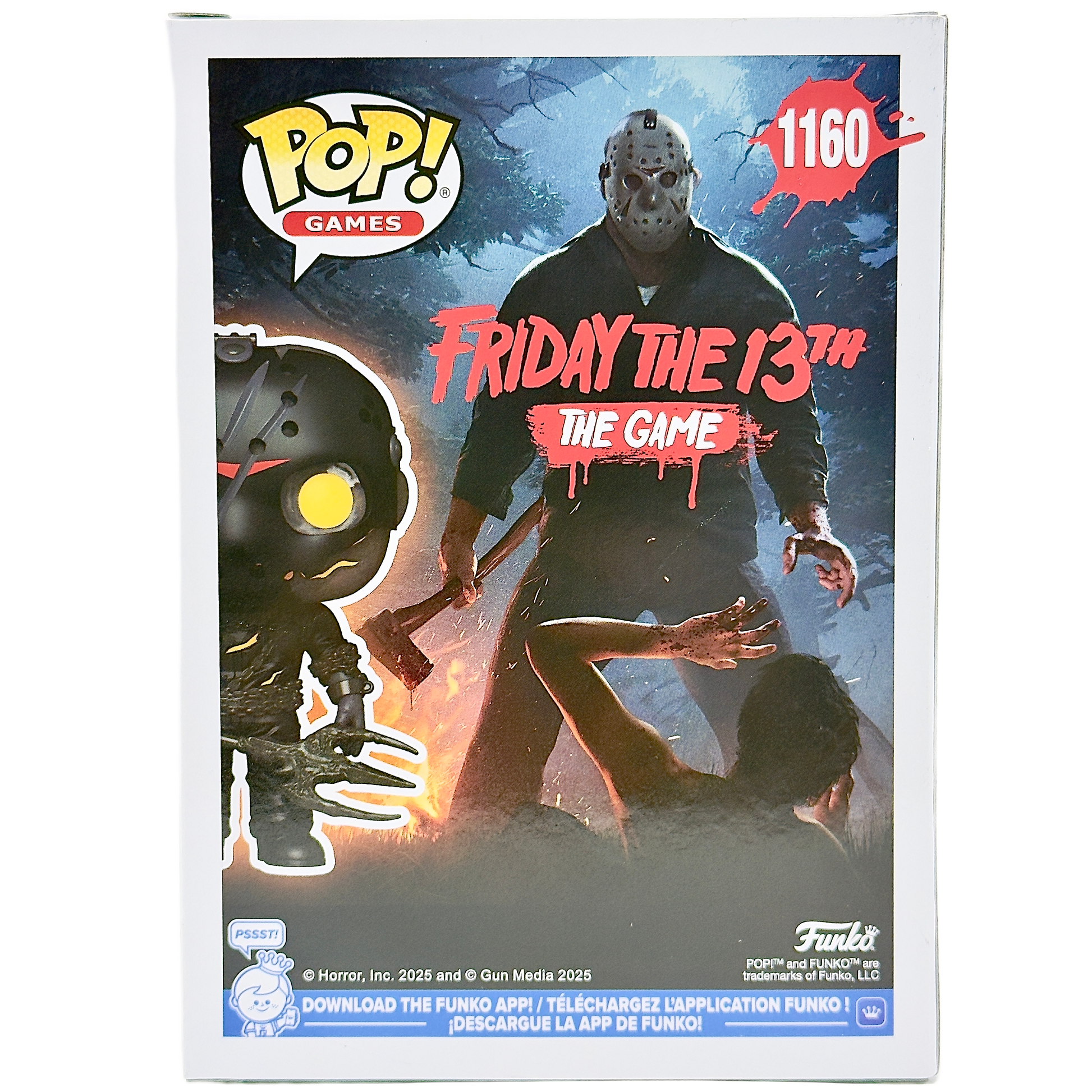 Back of box for Savini Jason Funko Pop! #1160 signed by Kane Hodder