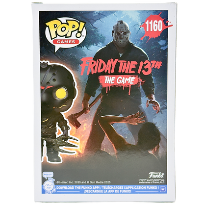 Back of box for Savini Jason Funko Pop! #1160 signed by Kane Hodder