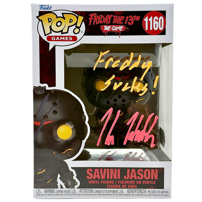 Savini Jason Funko Pop! #1160 signed by Kane Hodder front in-box photo