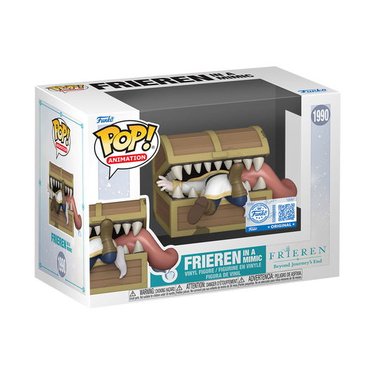 Frieren in a Mimic Funko Pop! #1990 Exclusive stock photo in-box from Frieren