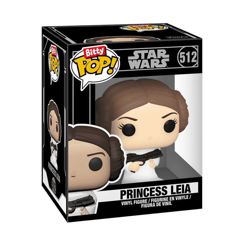 Funko Bitty Pop! Princess Leia stock photo in-box from Star Wars