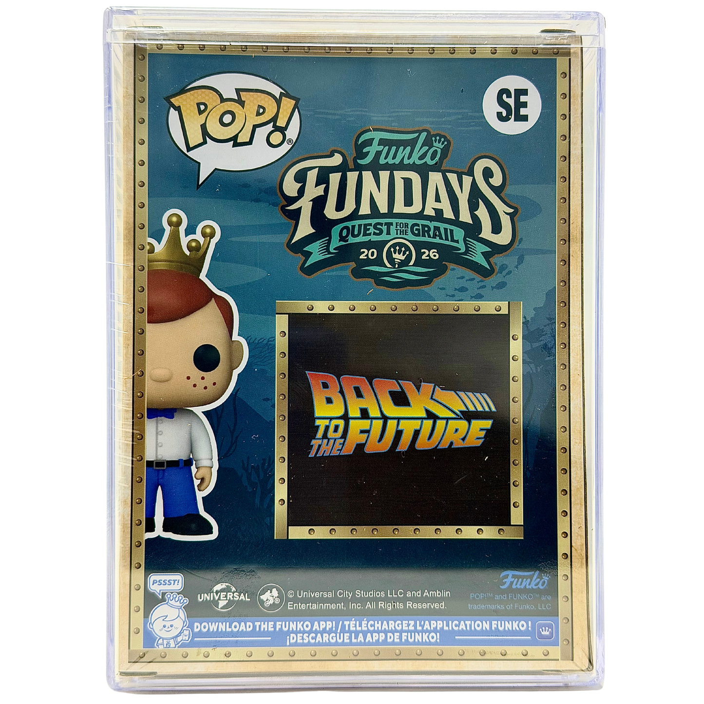 Back in-box view of Freddy Funko as Doc 2015 SE Legendary Limited Edition 1,150 PCS from Back to the Future and Funko Fundays 2026
