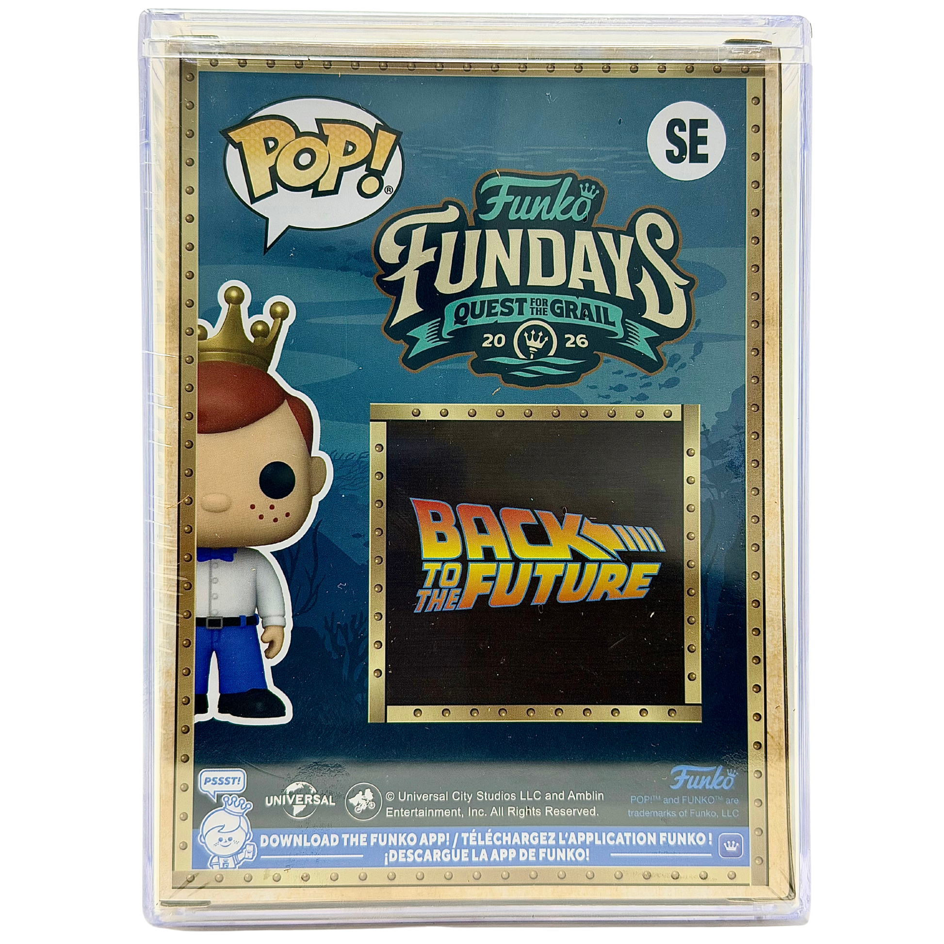 Back in-box view of Freddy Funko as Doc 2015 SE Legendary Limited Edition 1,150 PCS from Back to the Future and Funko Fundays 2026