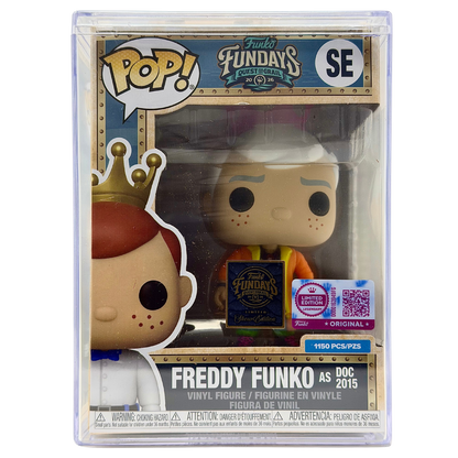 Front in-box view of Freddy Funko as Doc 2015 SE Legendary Limited Edition 1,150 PCS from Back to the Future and Funko Fundays 2026