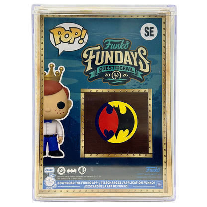 Back in-box view of Freddy Funko as Knightfall Batman Black & White SE Legendary Limited Edition 1,000 PCS from Batman and Funko Fundays 2026