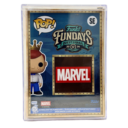 Back in-box view of Freddy Funko as Captain America SE Mythic Limited Edition 100 PCS from Marvel and Funko Fundays 2026