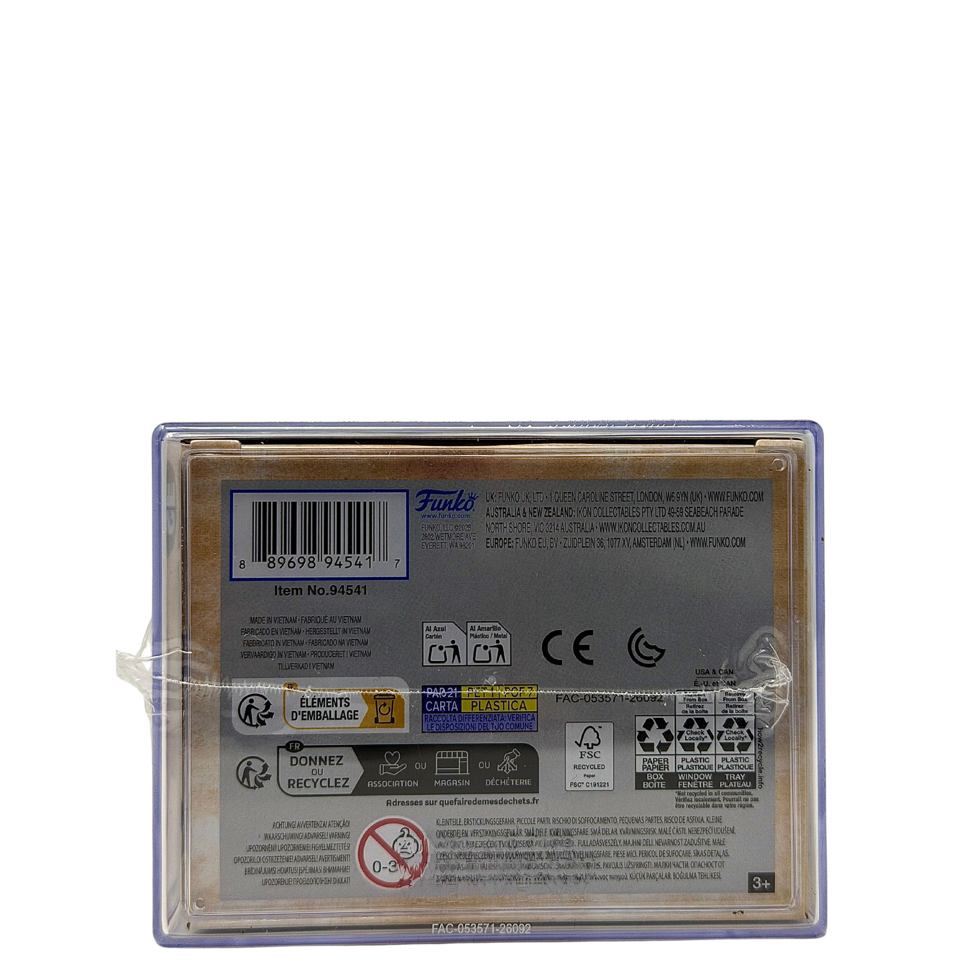 Bottom in-box view of Freddy Funko as Captain America SE Mythic Limited Edition 100 PCS from Marvel and Funko Fundays 2026