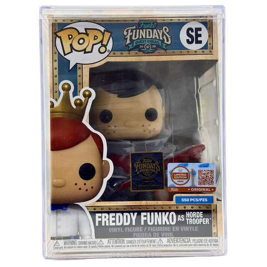 Front in-box view of Freddy Funko as Horde Trooper SE Grail Limited Edition 550 PCS from Masters of the Universe and Funko Fundays 2026
