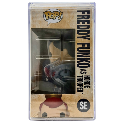Right-side in-box view of Freddy Funko as Horde Trooper SE Grail Limited Edition 550 PCS from Masters of the Universe and Funko Fundays 2026
