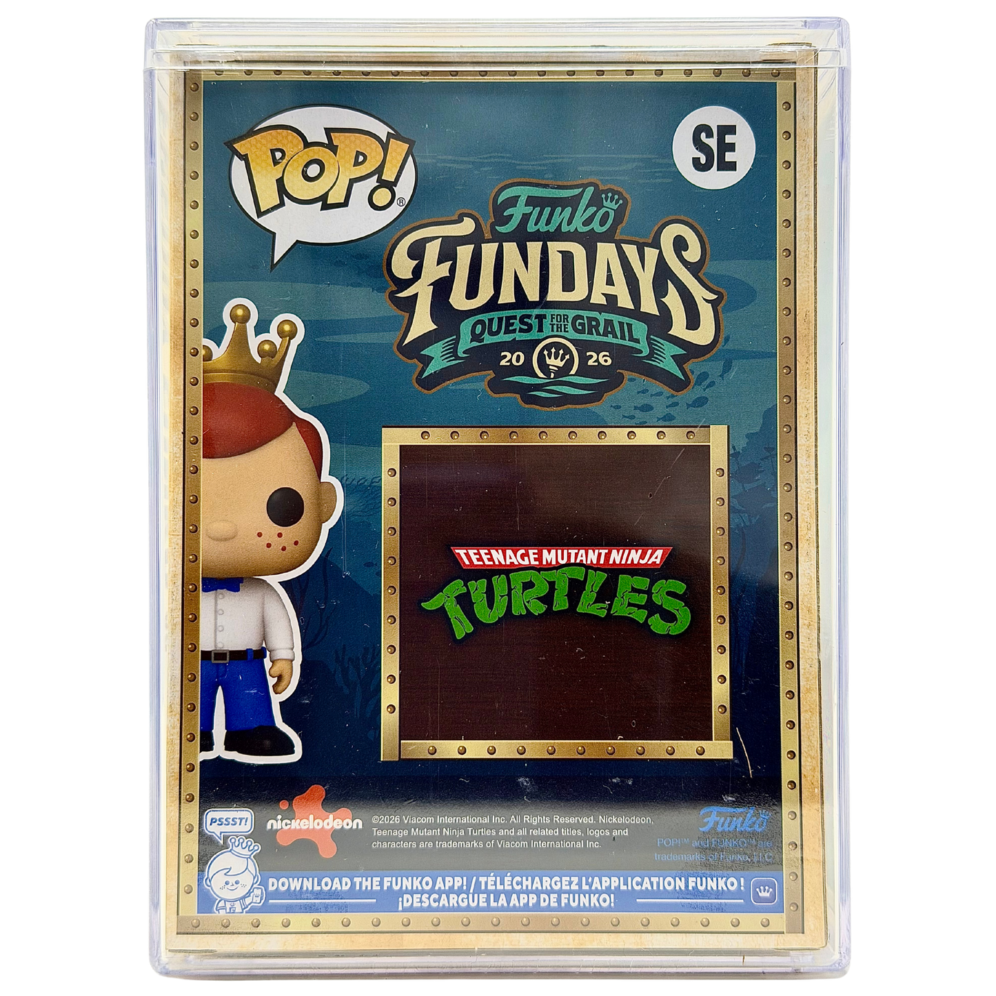 Back in-box view of Freddy Funko as Raphael SE Legendary Metallic Limited Edition 1,050 PCS from Teenage Mutant Ninja Turtles and Funko Fundays 2026