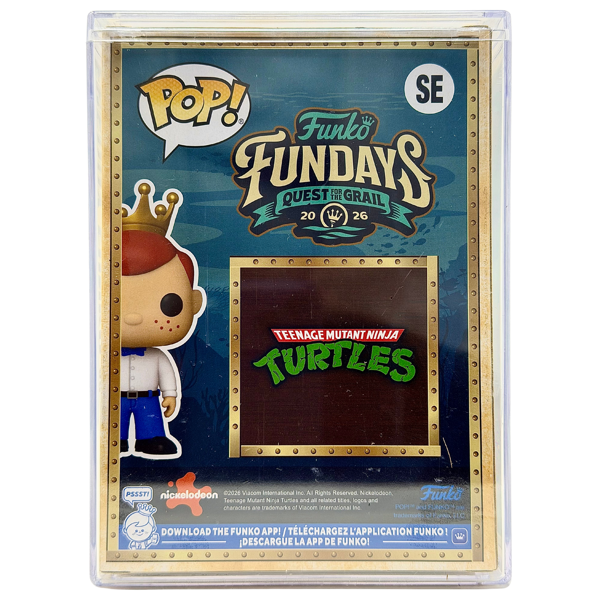 Back in-box view of Freddy Funko as Raphael SE Legendary Metallic Limited Edition 1,050 PCS from Teenage Mutant Ninja Turtles and Funko Fundays 2026