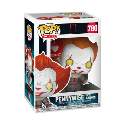 Funko Pop Pennywise with Balloon #780 from IT Chapter Two, shown inside original Funko packaging.

File Name:
