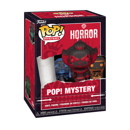 Funko Pop! Mystery Warner Bros. Horror Single Mystery Box stock photo sealed in mystery packaging