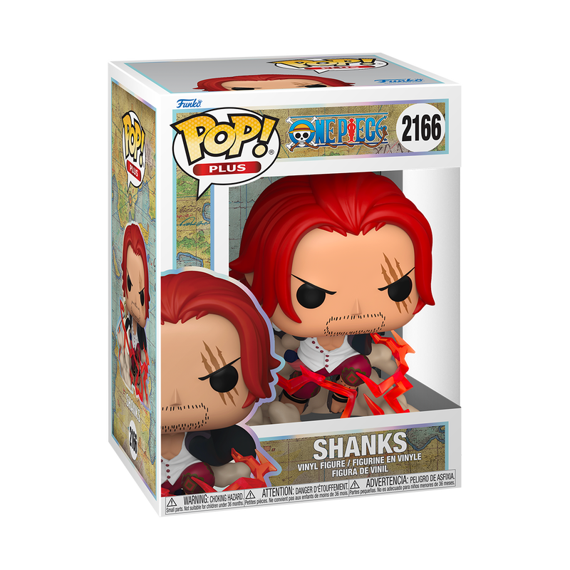 Funko Pop Shanks #2166 from One Piece, shown inside original Funko packaging.
