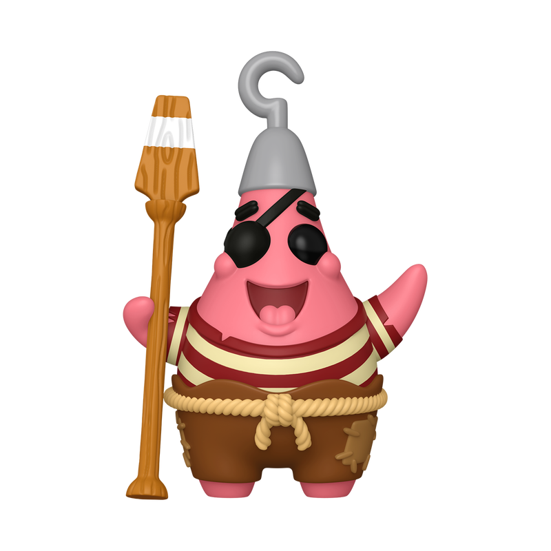 Funko Pop Patrick Star Pirate #1939 from The SpongeBob Movie Search for SquarePants, full figure outside packaging.