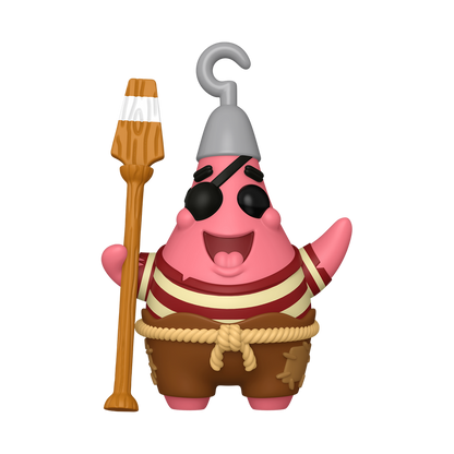 Funko Pop Patrick Star Pirate #1939 from The SpongeBob Movie Search for SquarePants, full figure outside packaging.